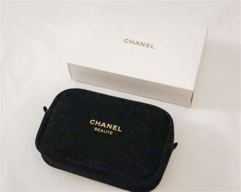 black chanel gold trim beaute small|CHANEL BEAUTE Small Makeup Bag Black with Gold Trim .